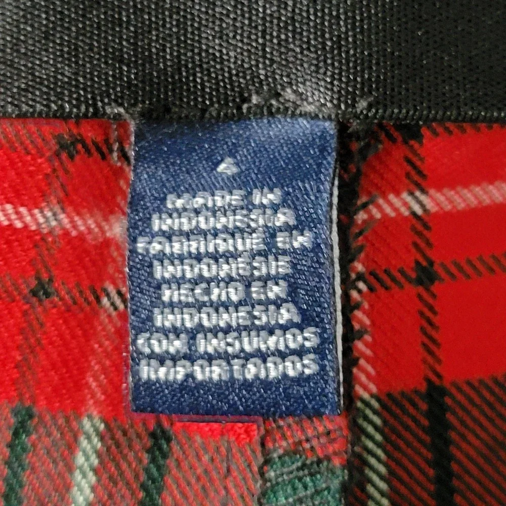 Chaps Ankle Pants 4 Red Plaid Tartan Side Zip Holiday Tapered Preppy Academia - Picture 3 of 13